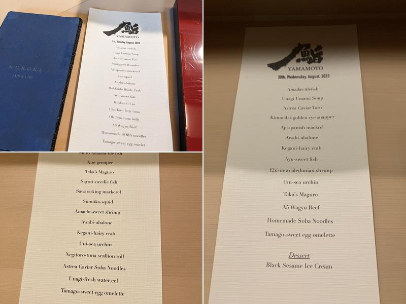 鮨やまもと / Sushi Yamamoto Menu