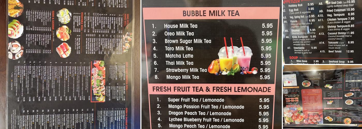 osaka sushi &hibachi Menu
