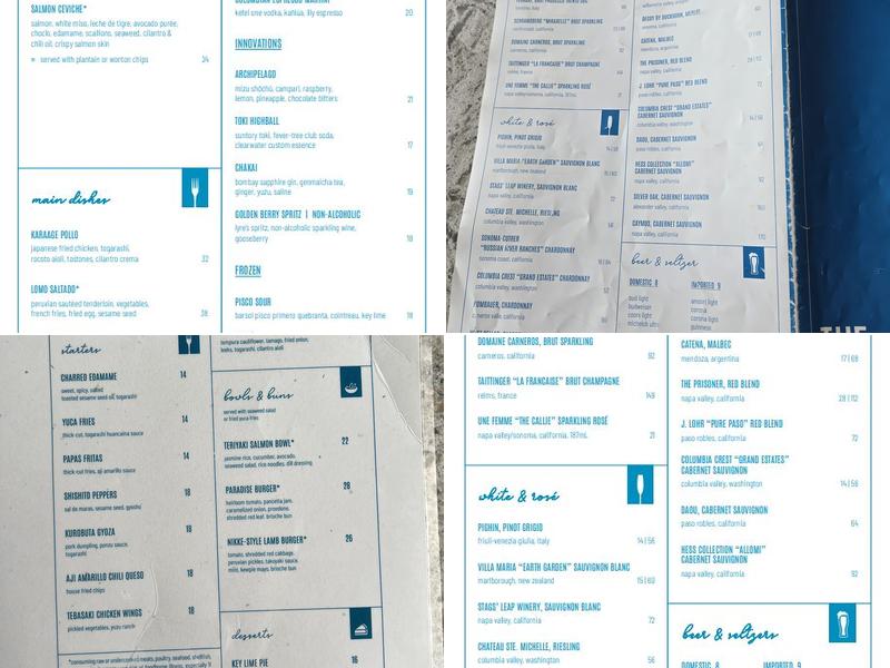 The Deep End Menu
