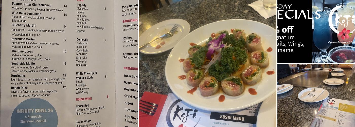 Koji Japanese Steakhouse & Sushi Bar Menu