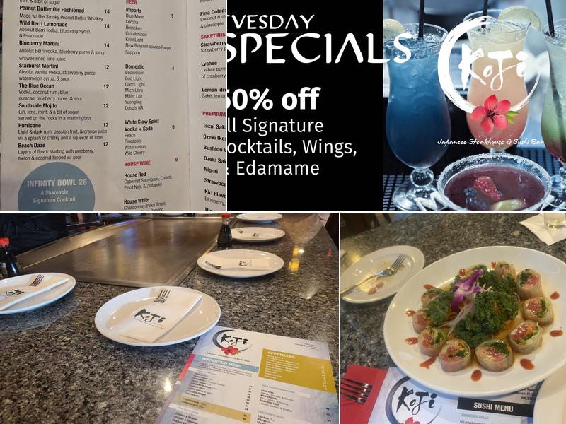Koji Japanese Steakhouse & Sushi Bar Menu