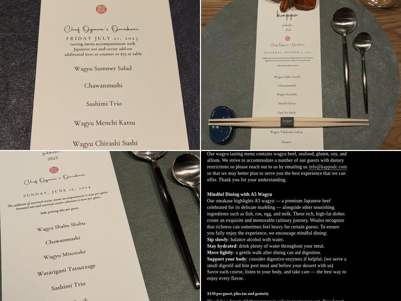 Kappo DC Menu