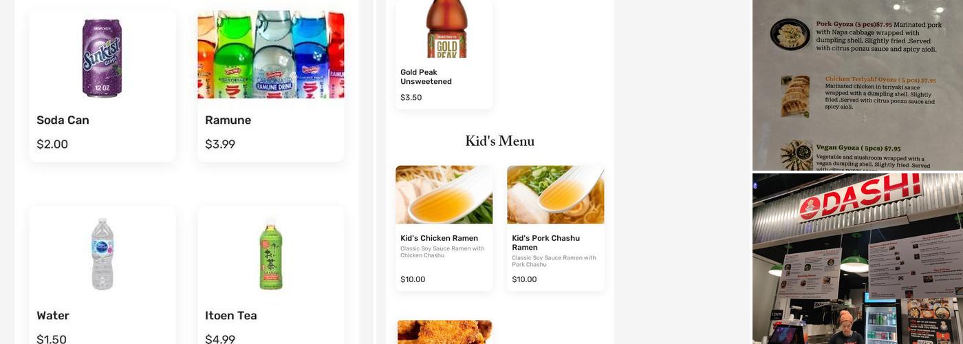 Dashi Ramen Menu
