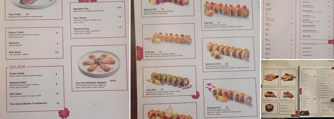 samurai sushi Menu