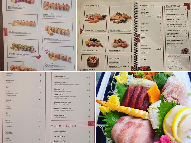 samurai sushi Menu