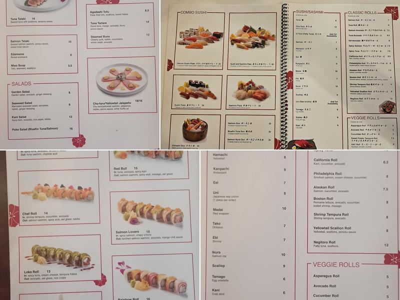 samurai sushi Menu