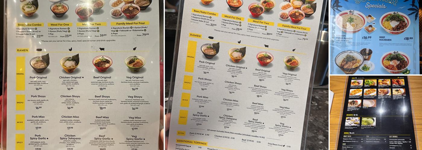 KINTON RAMEN BRAMPTON Menu