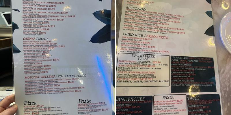809 bar and restaurant Menu