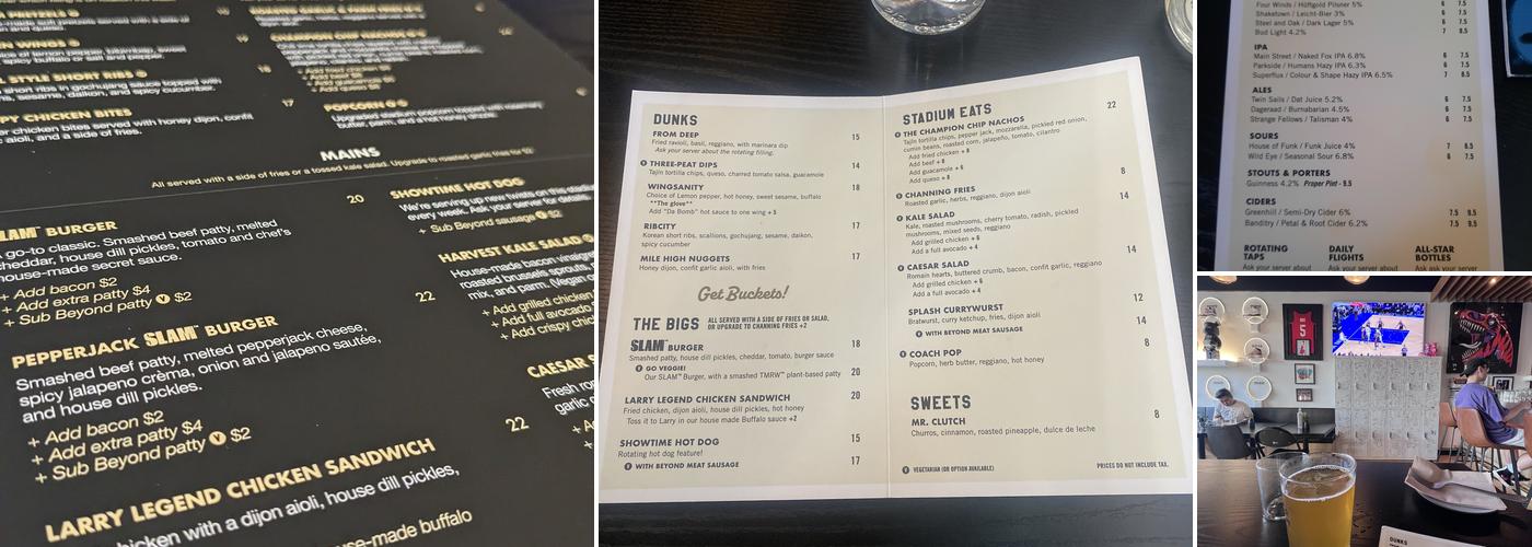 Courtside Food & Drinks Menu