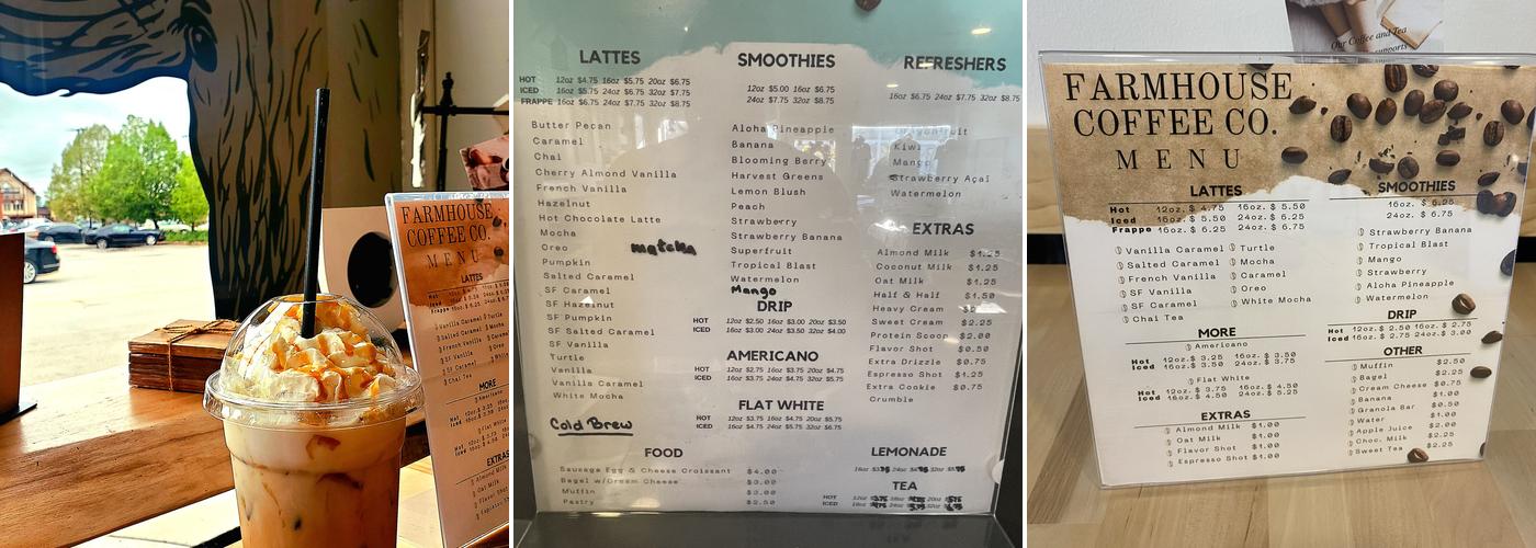 Farmhouse Coffee Co. Menu