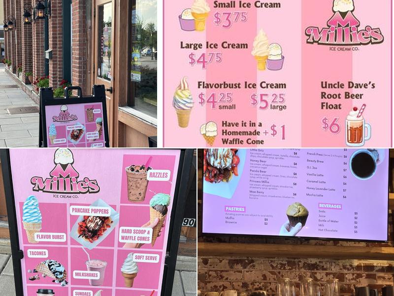 Millie's Ice Cream Co. Menu