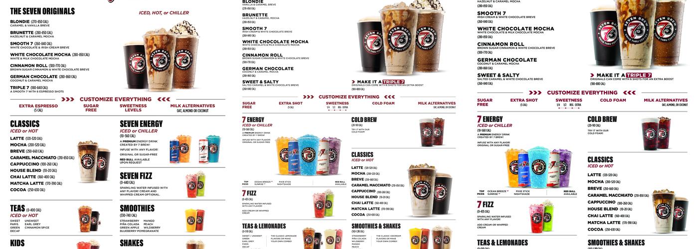 7 Brew Coffee Menu