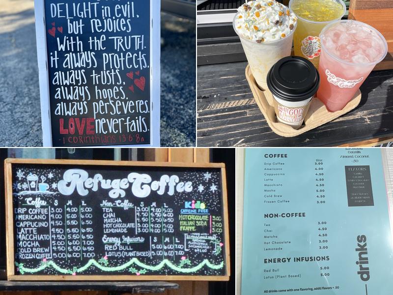 The Refuge Coffee Menu