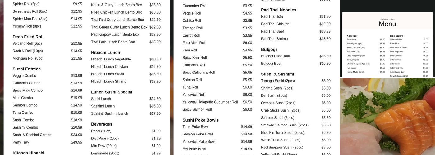 AiCHEF Express Menu