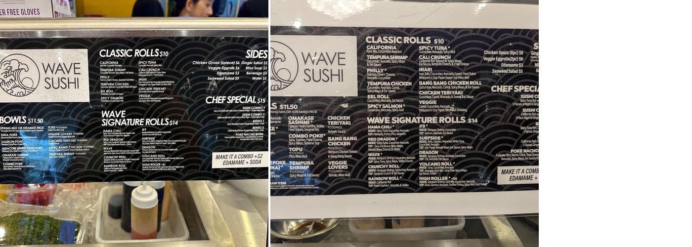 Wave Sushi Menu