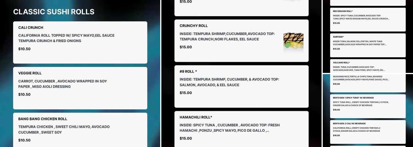 Wave Sushi Menu