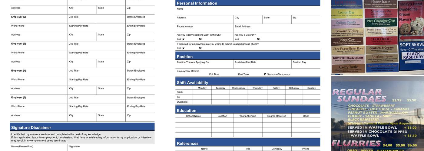 Flavor Freeze of Warsaw Menu