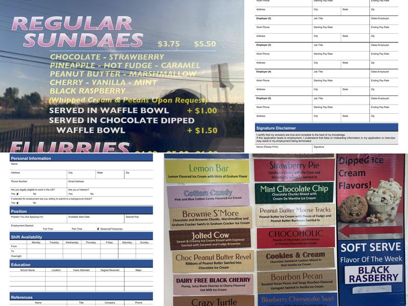 Flavor Freeze of Warsaw Menu