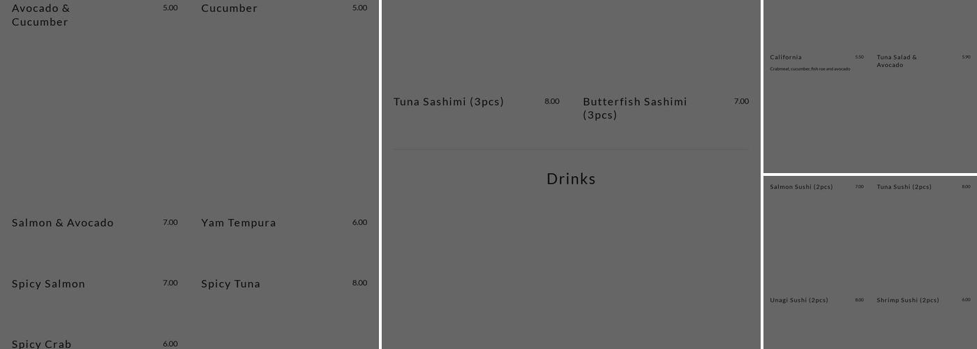 TOBIKO Express - Roncesvalles Menu