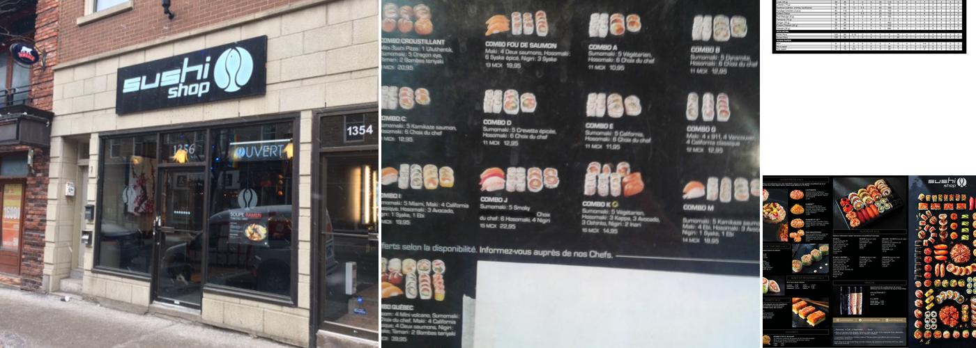Sushi Shop Menu