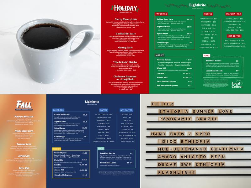 Lightbrite Coffee Roasters Menu