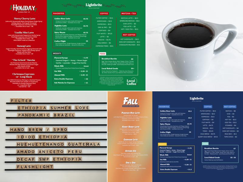 Lightbrite Coffee Roasters Menu