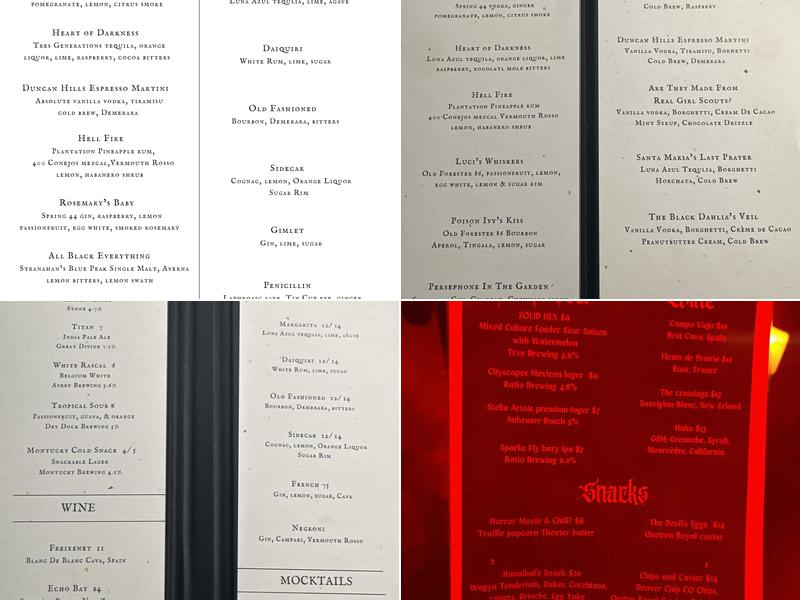 The Devil’s Drink Menu