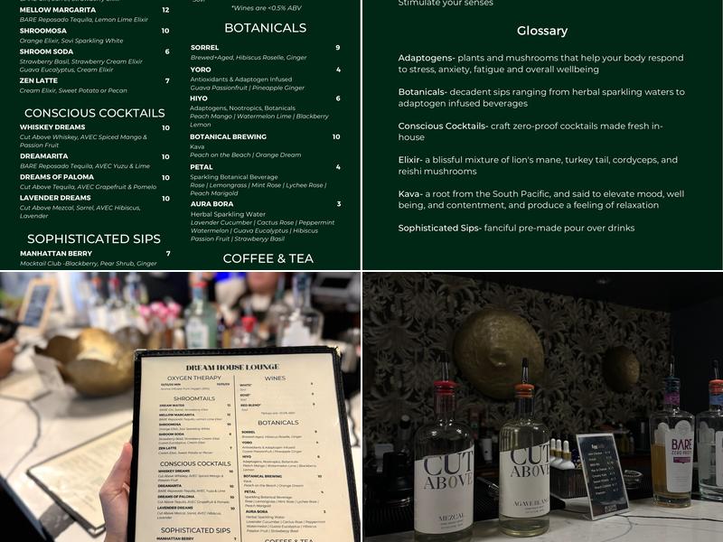 Dream House Lounge Menu