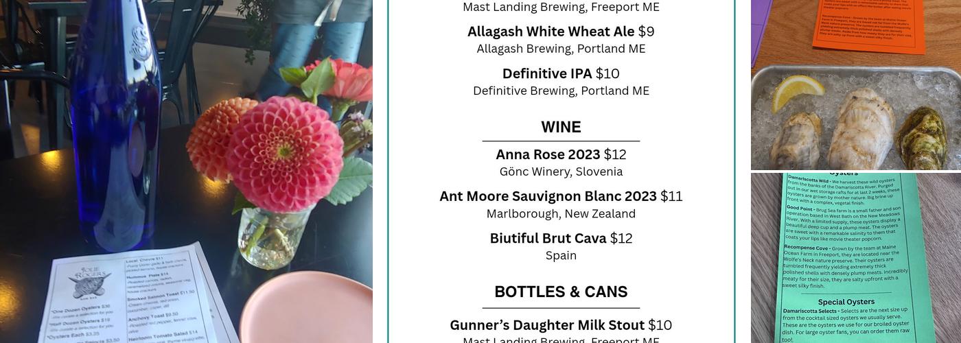 Jolie Rogers Raw Bar Menu