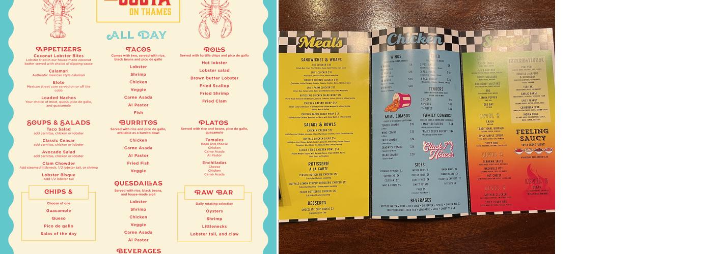 Cluck House Menu