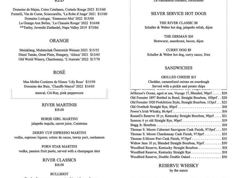 The River Menu