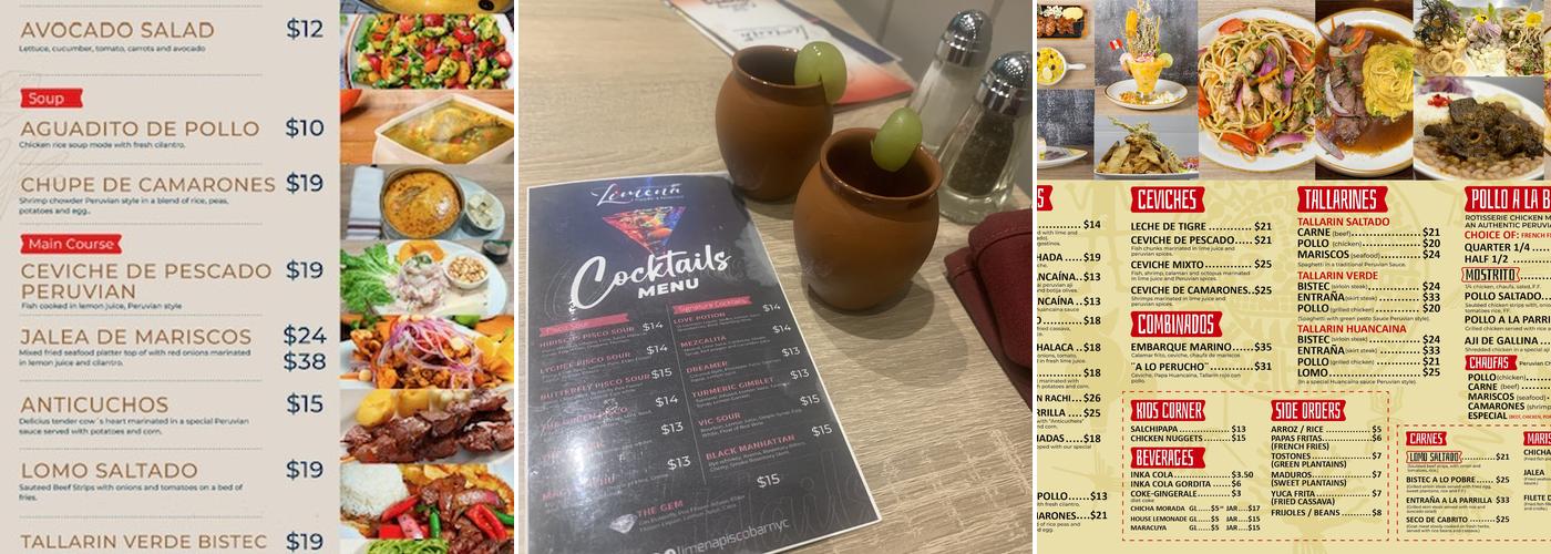 Limena Pisco Restaurant & Bar Menu