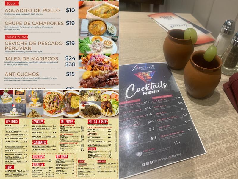 Limena Pisco Restaurant & Bar Menu