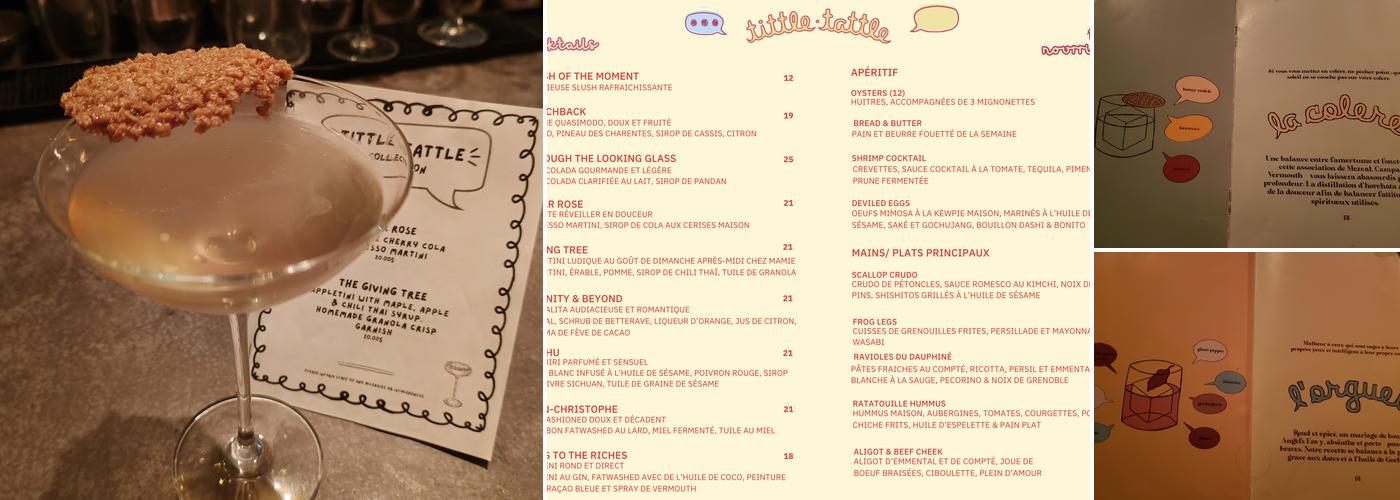 L'infâme Tittle Tattle - Cocktail Bar Menu