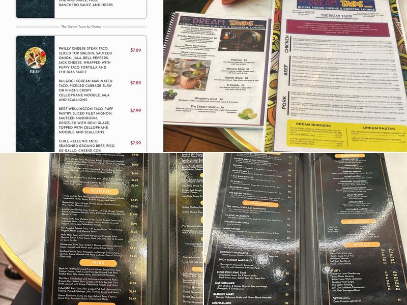 The Dream Tacos Menu