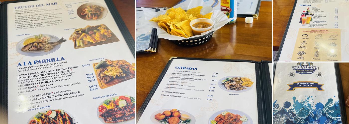 ZAVALETA'S MARISCOS RESTAURANT Menu