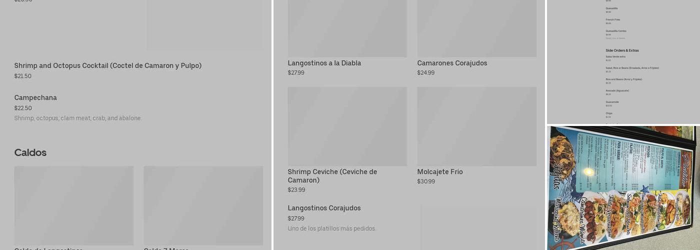 El Muchacho Alegre Menu