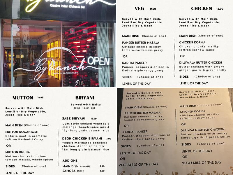 By Aanch Restaurant Menu