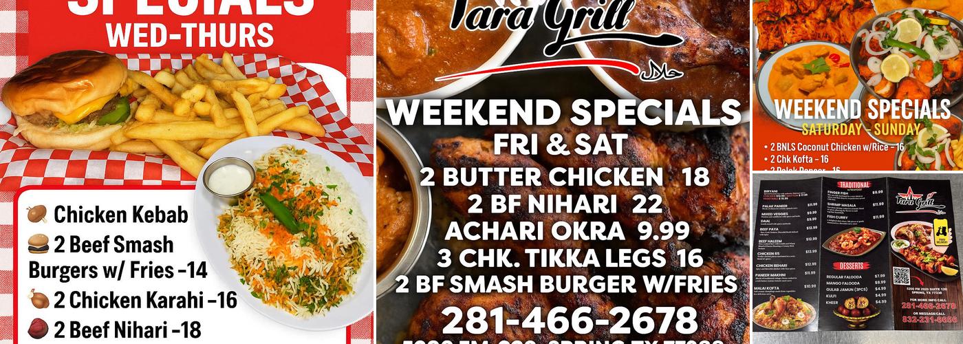 Tara Grill & Cafe Menu