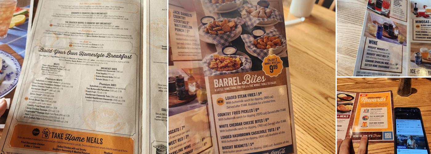 Cracker Barrel Old Country Store Menu