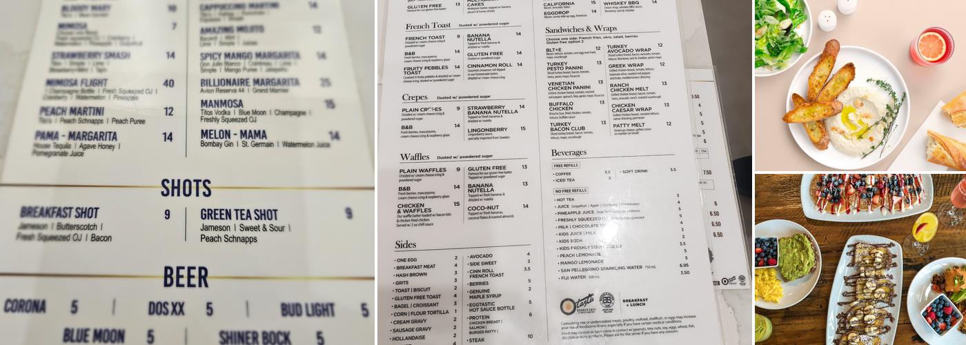 Eggtastic Brunch Cafe Menu