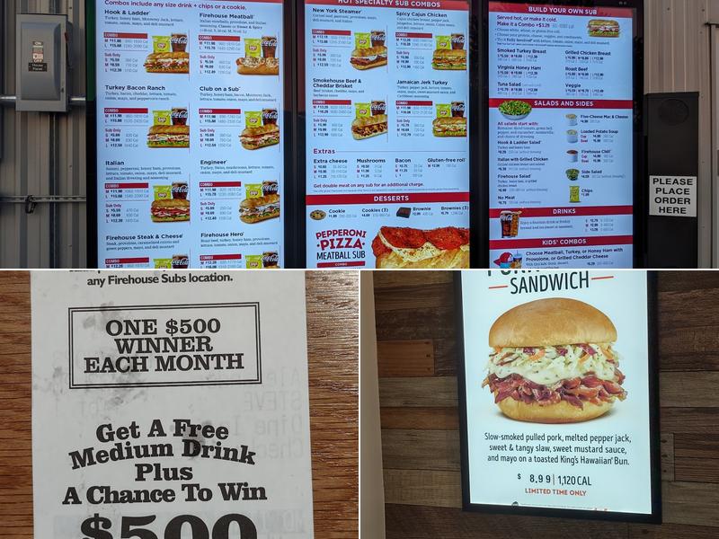 Firehouse Subs North Main Shelbyville Menu