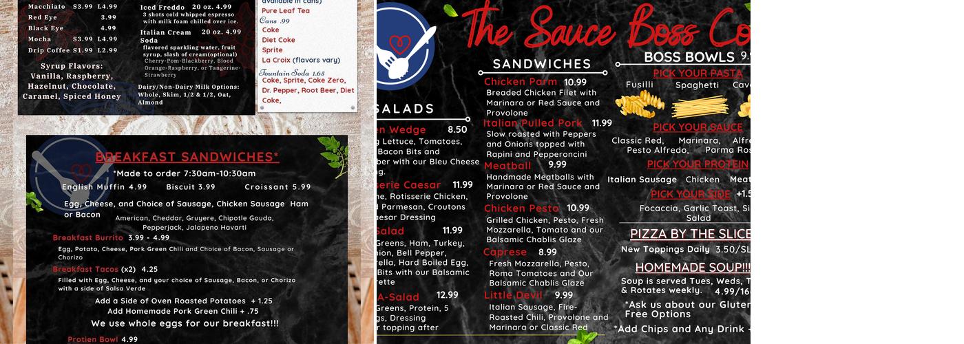 The Sauce Boss Co. Menu