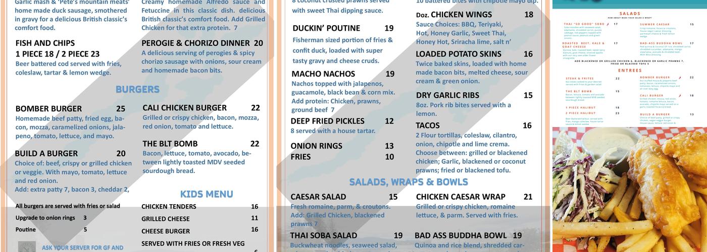 Fish & Duck Pub Ltd. Menu