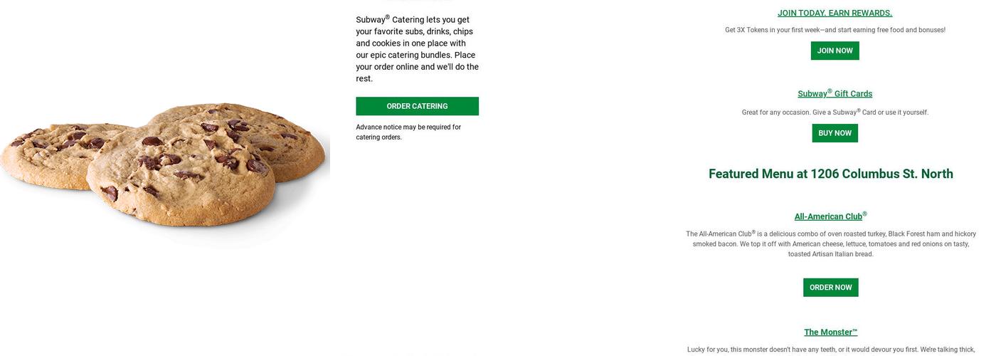 Subway Menu