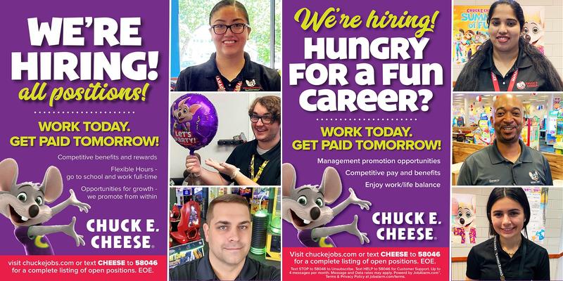 Chuck E. Cheese Menu