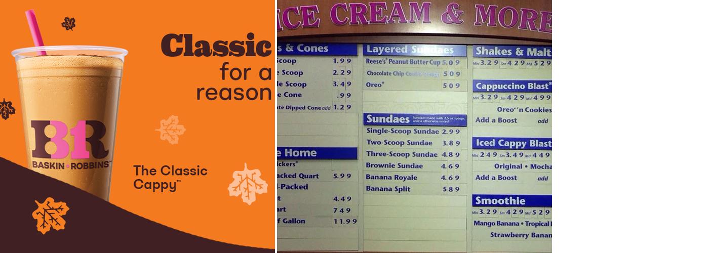 Baskin-Robbins Menu