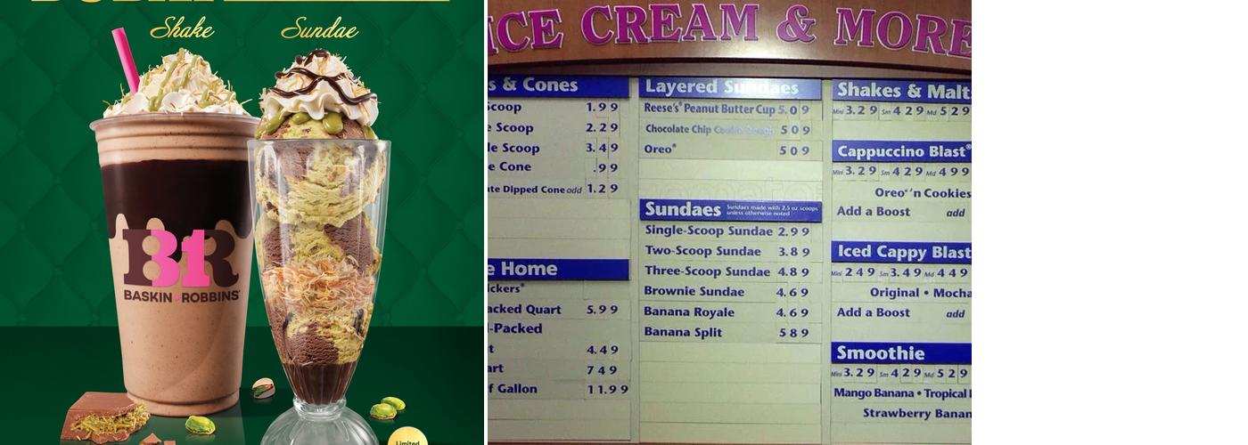 Baskin-Robbins Menu