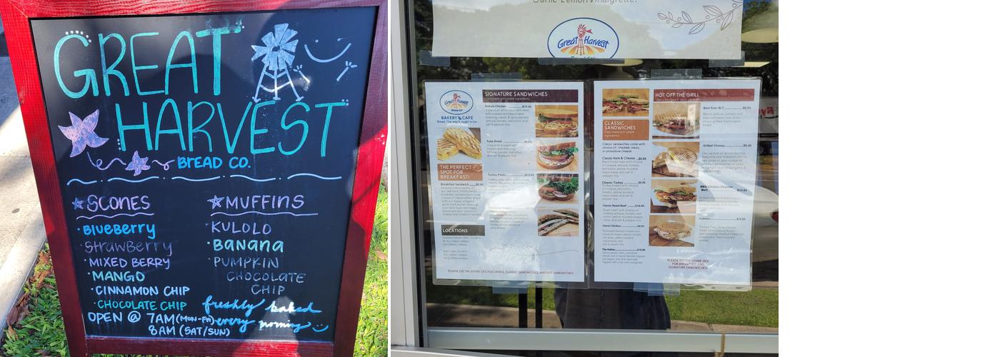 Great Harvest Bread Menu