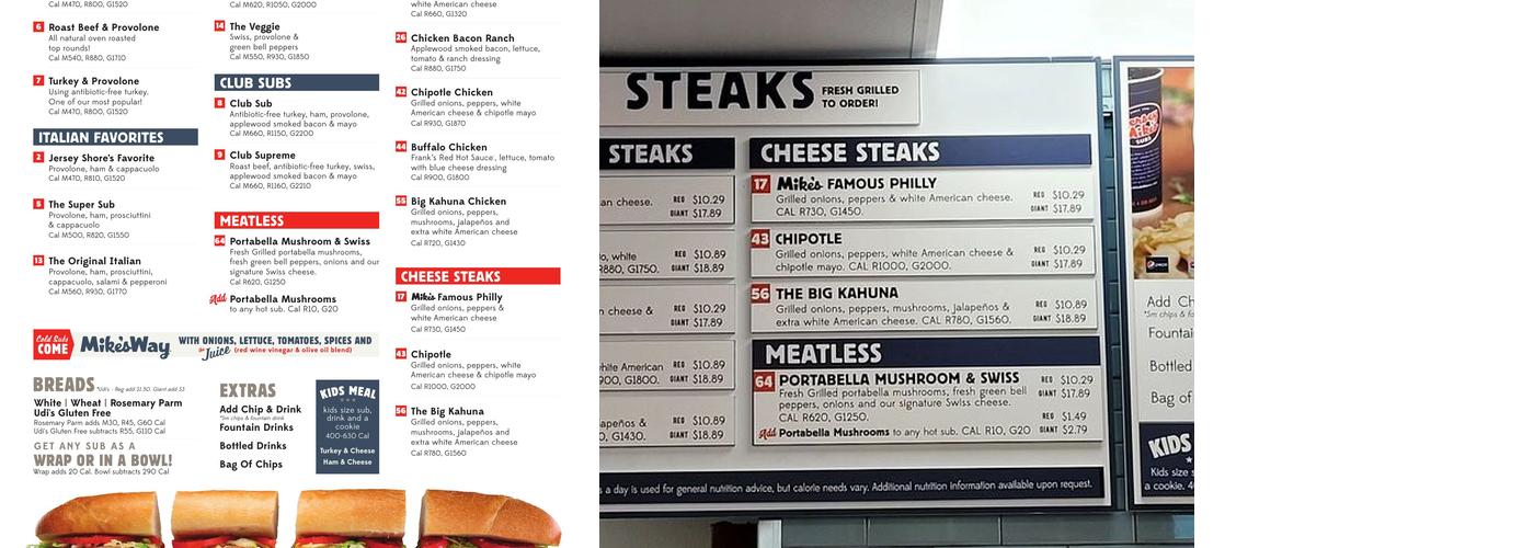 Jersey Mike's Subs Menu